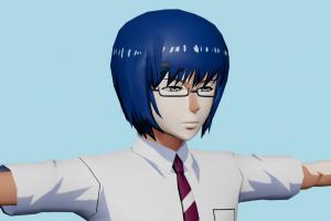 Young Arima Tokyo-Ghoul, male, man, people, human, xna, characters, rigged